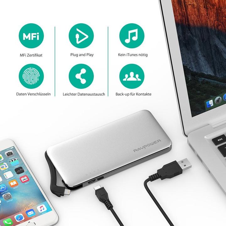 Actual product image RAVPower RP-IM008 Flash Drive 64GB (5000 mAh, 18.50 Wh)