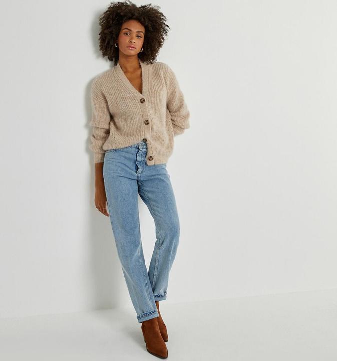 Actual product image La Redoute Collections Buttoned V-neck Cardigan (XL)