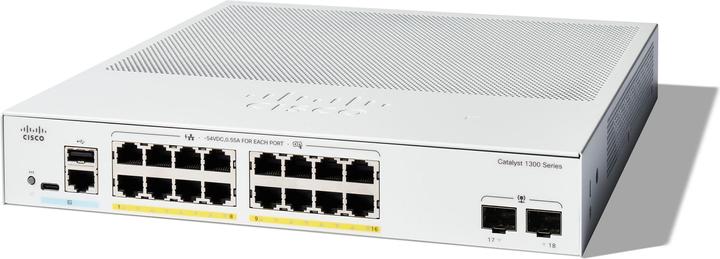 Actual product image Cisco Cat1300 16-port GE Full PoE 2x1G SFP (18 Ports)