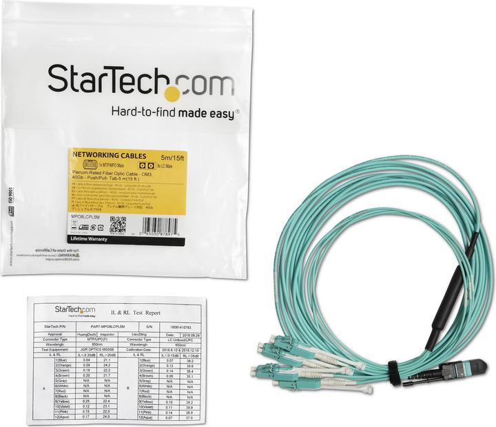 Immagine prodotto StarTech MPO/MTP to LC Breakout Cable - Plenum-Ra (5 m)