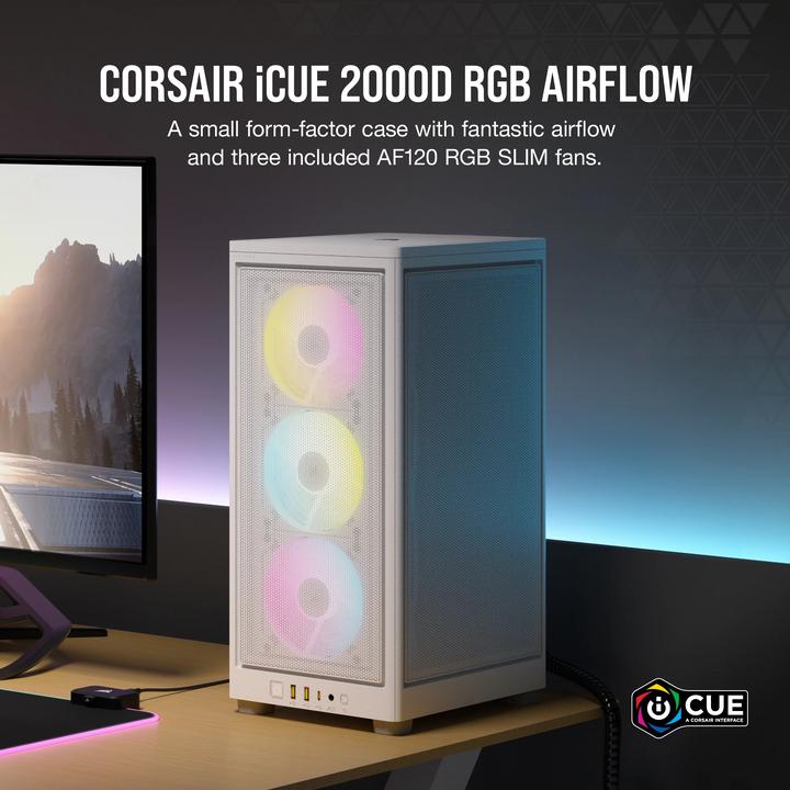 Image du produit Corsair iCUE 2000D RGB AIRFLOW Blanc (Mini-ITX)