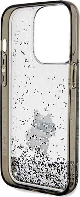 Actual product image Karl Lagerfeld KLHCP14LLKCNSK iPhone 14 Pro 6.1" transparent hardcase Liquid Glitter Choupette (Apple iPhone 14 Pro)