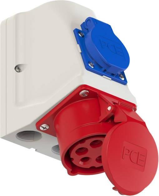 Actual product image PCE 9215-6w Wall socket - COMBO 16A 5p 6h IP44 (not wired)
