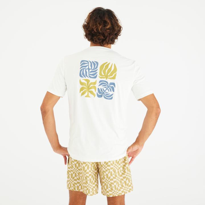 Image du produit Olaian T-shirt de surf manches courtes UPF50+ Homme - Whiteflower blanc (S)