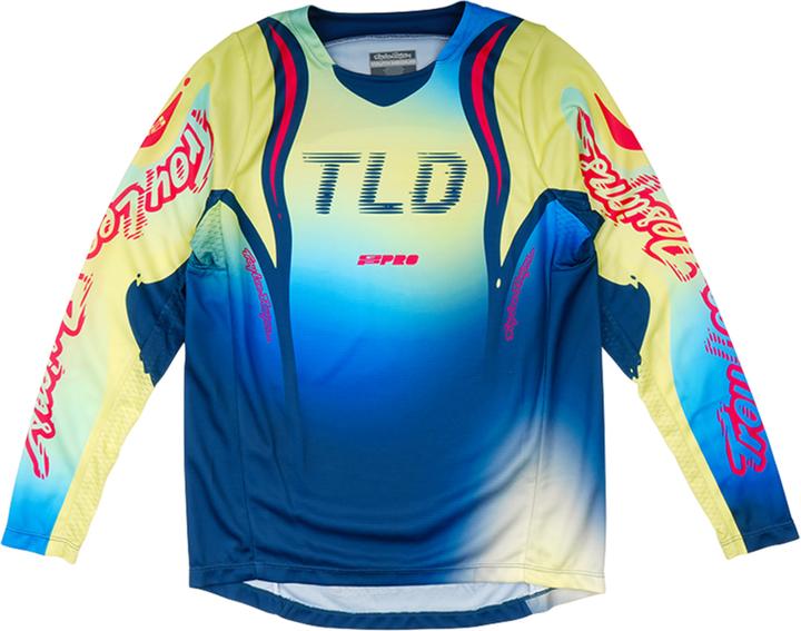 Troy Lee Designs GP Pro Jersey, Drip, glo yellow/dark navy, youth XL (XL)