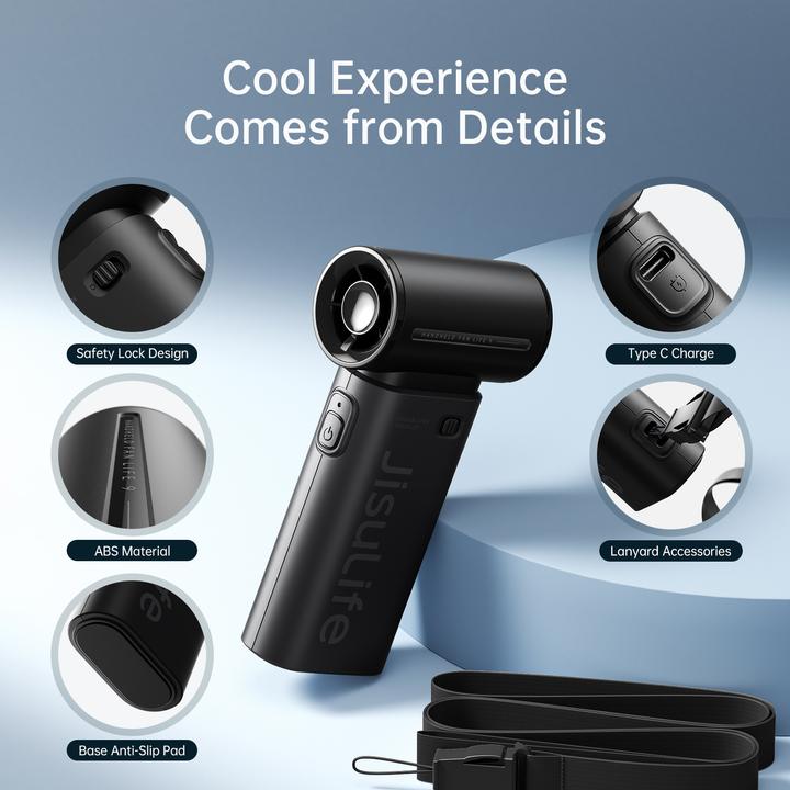 Actual product image Jisulife Handheld Fan Life9 (5000mAh) black