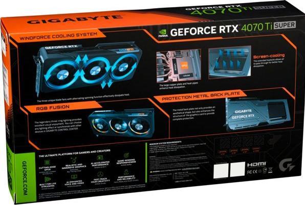 Image du produit Gigabyte GeForce RTX 4070 Ti SUPER GAMING OC 16G (16 Go)