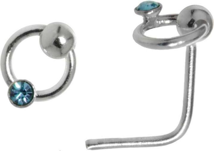 Bijouteria Nasenpiercing (Silber 925, Kristall)
