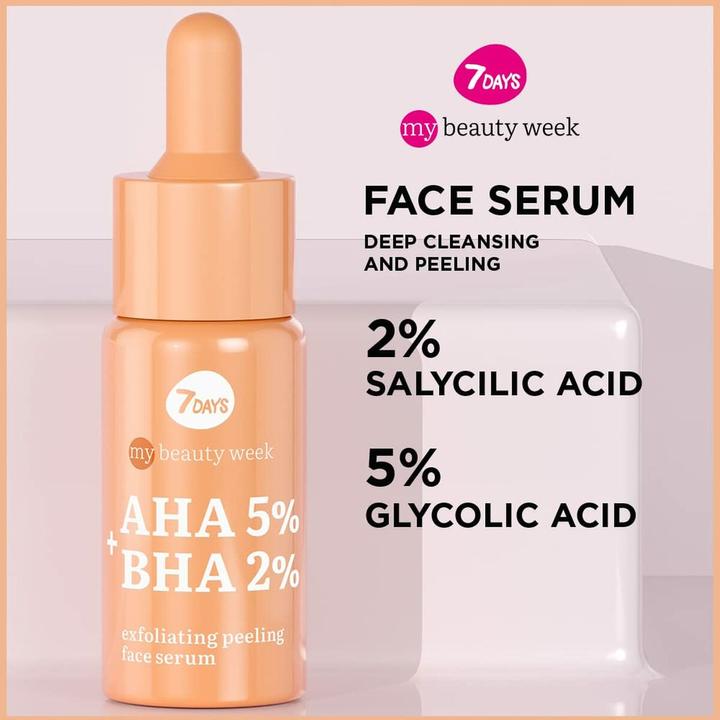 Image du produit 7Days Sérum à l'acide salicylique - Sérum anti-acné à l'acide glycolique - Soins coréens AHA BHA Peeli (20 ml)