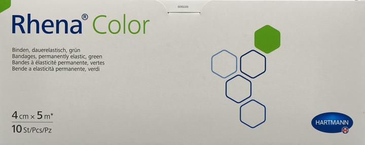 Actual product image Rhena Color Elastische Binden 4cmx5m grün offen