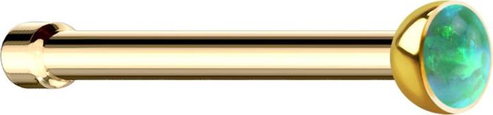 Star Piercing Nasenstecker gerade vergoldet mit Opal grün (Chirurgenstahl 316L)