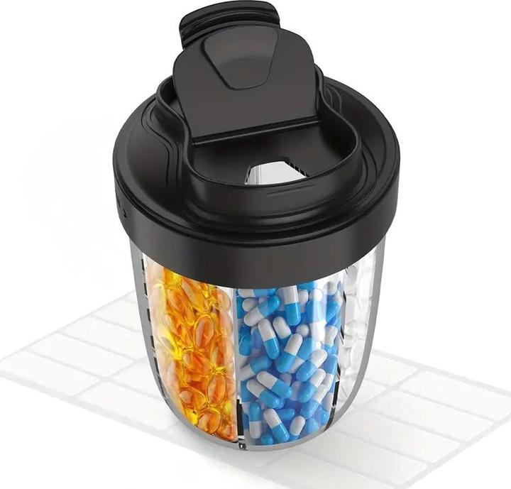 Actual product image Cbx Runde Pillendose Tablettenbox mit 7 separaten Fächer