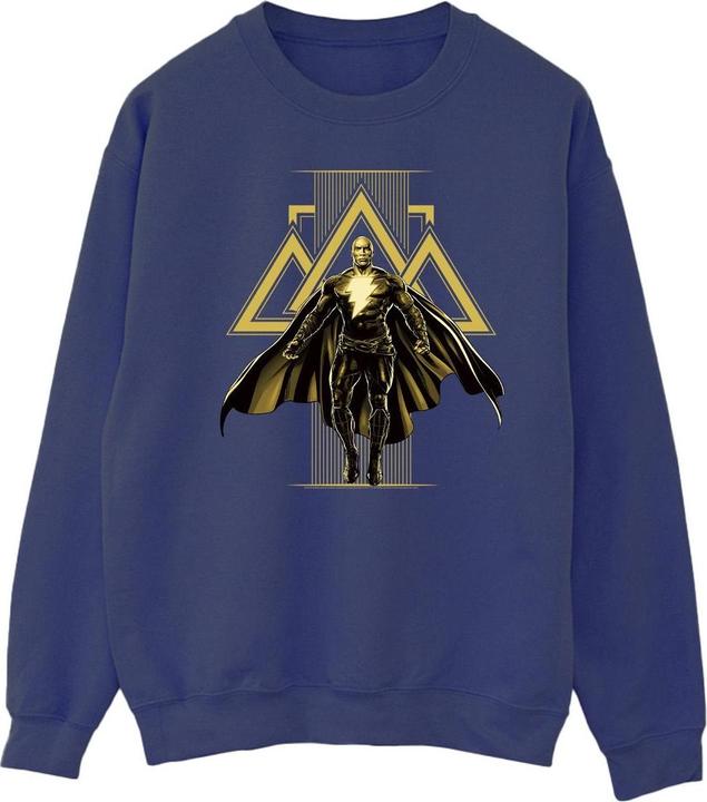 Schwarzes Adam Rising Sweatshirt aus Baumwolle mit goldenen Symbolen