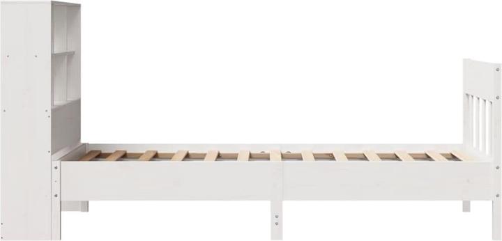 Produktbild VidaXL Massivholzbett Holzbett Bett Einzelbett Bettgestell Weiss 90x200cm Kiefer (90 x 200 cm)