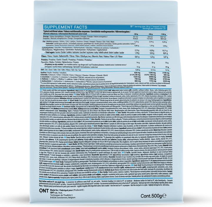 Nährwerte und Zutaten QNT Light Digest (Vanilla, 1 Stk., 500 g)