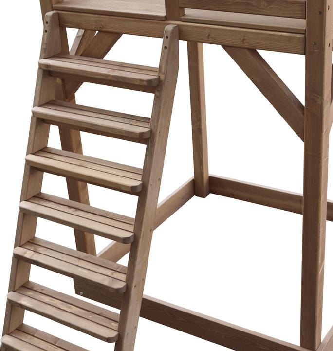Produktbild Axi Beach Tower Spielturm mit Summer Nest Schaukel Braun - Graue Rutsche