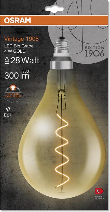 Produktbild Osram Vintage 1906 Led Classic A (E27, 5 W, 300 lm, 1 x, G)