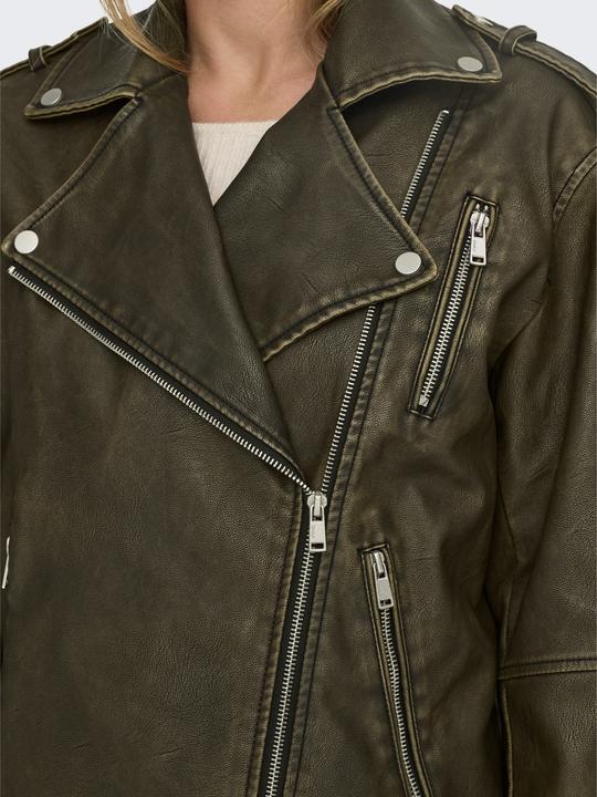 Image du produit Only Col en bande Veste de motard Veste en cuir synthétique (S)