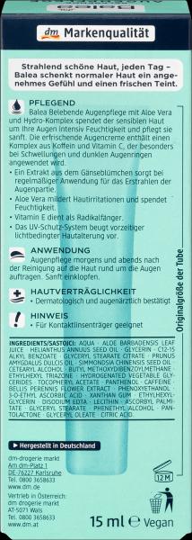 Actual product image dm Balea Invigorating eye cream (Crème, 15 ml, Day + Night)