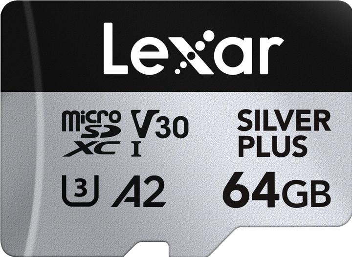 Actual product image Lexar Professional Silver Plus (64 GB, microSDXC, U3, UHS-I)
