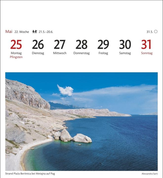 Produktbild Harenberg Kroatien Sehnsuchtskalender 2026 - Wochenkalender mit 53 Postkarten (Deutsch)