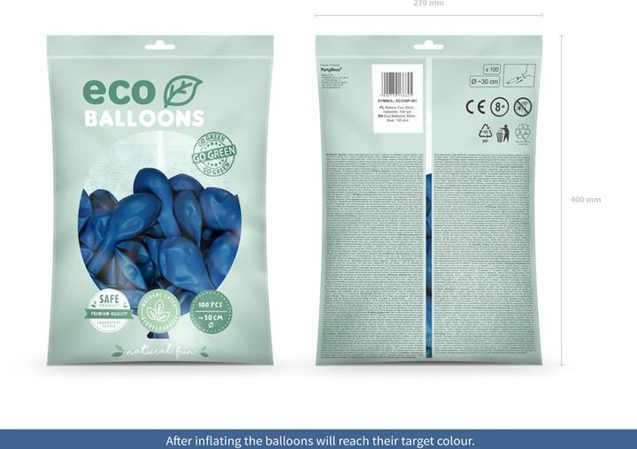 Actual product image Partydeco Eco Balloons 30 cm Pastel, Blue (1 Pck (100 x)