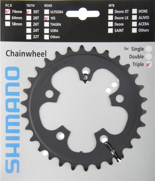 Produktbild Shimano Kettenblatt 105 FC-5703 30 Zähne schwarz (30)