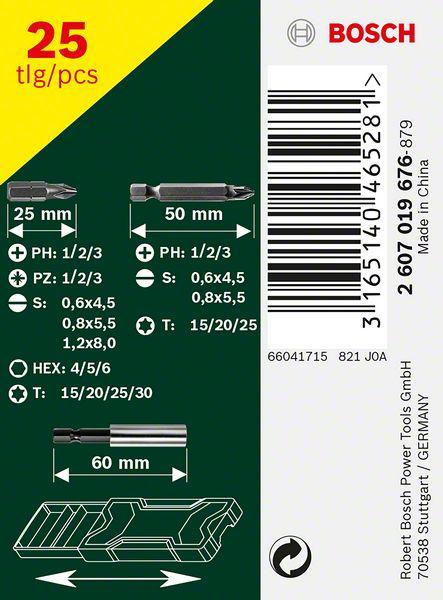 Productafbeelding Bosch Zubehör Mini-X-Line (4.5, T 15/20/25/30, C 6.3, E 6.3, PH, TX, S 4/5/6)