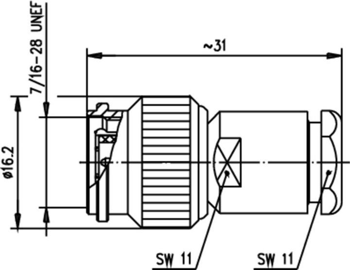 Actual product image Telegärtner TNC cable connector 75 Ohm, MIL gland IP 67, A02, G02 (RG-59 B/U)