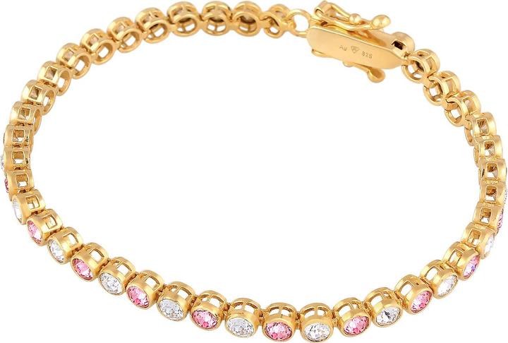 Produktbild Elli PREMIUM Armband Tennis-Armband Kristalle Rose 925 Silber (18 cm, Glaskristall, 925 Sterling Silber)