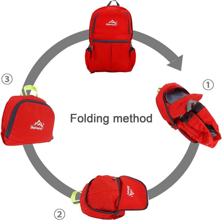 Actual product image Intirilife Foldable backpack in red (36 l)