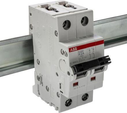 Actual product image ABB S200 MCB 2A 2 Pole Type K 6kA