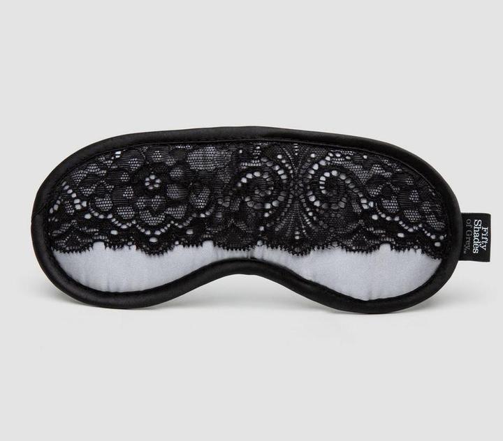 Actual product image Fifty Shades of Grey Play Nice Satin & Lace Blindfold - Black