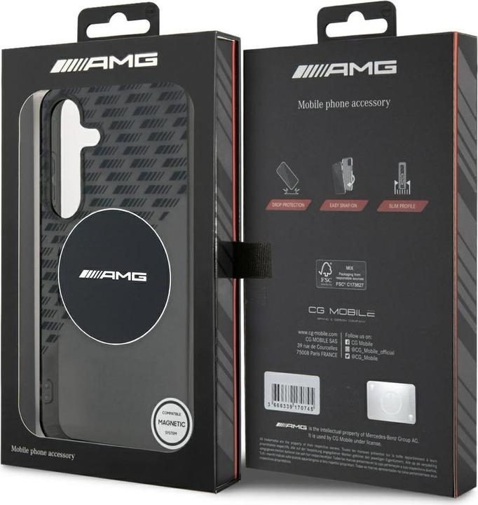 Produktbild Mercedes AMG Transparent Rhombs MagSafe Case for Samsung Galaxy S25 - Black (Samsung Galaxy S25)