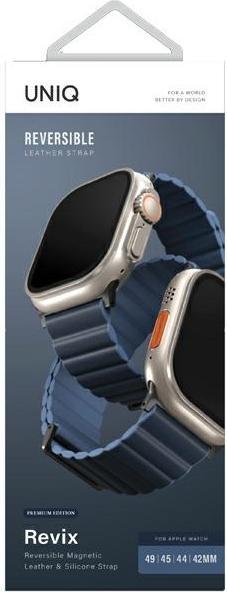 Actual product image Uniq pasek Revix Premium Apple Watch Series 1/2/3/4/5/6/7/8/SE/SE2/Ultra 42/44/45/49mm Edition Rever (ecological leather, Plastic, Silicon)