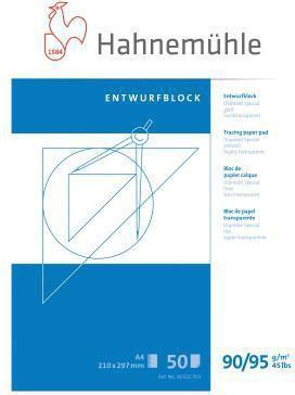 Produktbild Hahnemühle Transparentpapier Entwurfblock 90 g/qm, 1 Block (A4, Kein Einband)