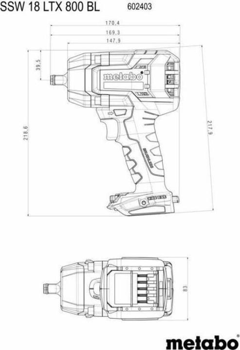 Produktbild Metabo SSW 18 LTX 800 BL (Akkubetrieb)