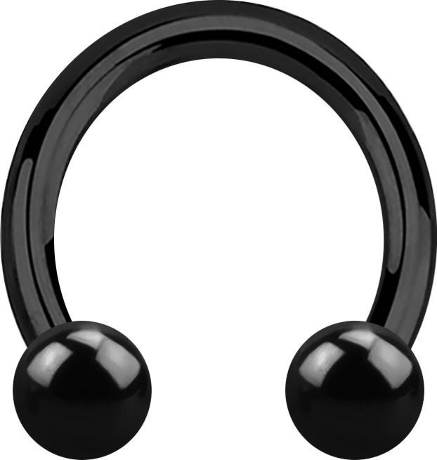 Produktbild Star Piercing Circular Barbell Innengewinde schwarz mit zwei Kugeln (Titan G23, ohne Messing)