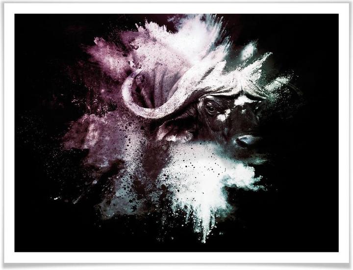 Image du produit Trenddeko Explosion sauvage : le buffle d'eau (80 x 60 cm)