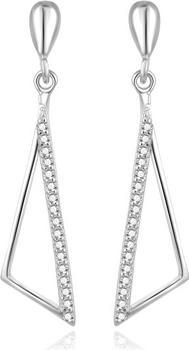 Beneto Luxury silver earrings with clear zircons AGUP2361L (L)