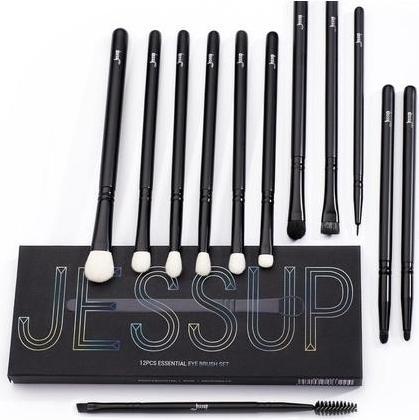 Jessup Ensemble de pinceaux pour ombres à paupières Noirs Pinceaux de maquillage pour les yeux (Sourcils)