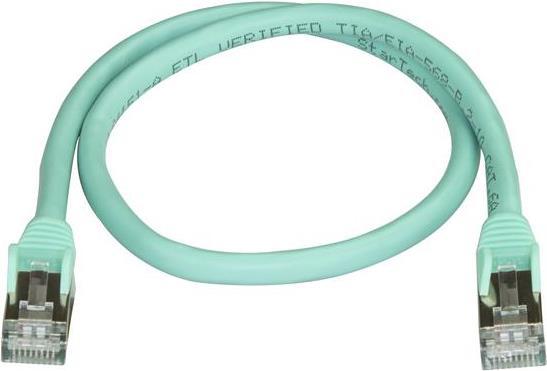 Produktbild StarTech Patch Cable Cat6a 0.5m Aqua (STP, CAT6a, 0.50 m)