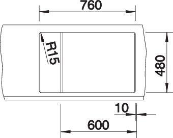 Produktbild Blanco Metra 6 S Compact (Aufsatzspülbecken, 78 cm, 50 cm)
