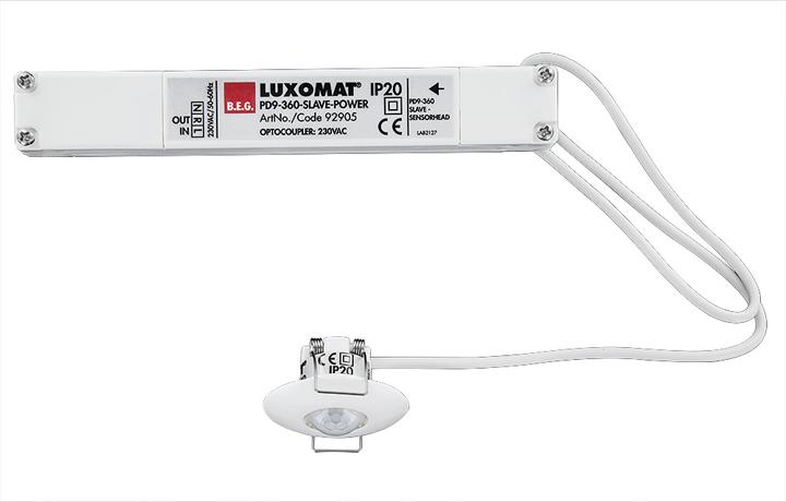Immagine prodotto BEG Mini rivelatore di presenza PD9-S-DE 92905 RAL9010 LUXOMAT Montaggio a soffitto da incasso (10 m)