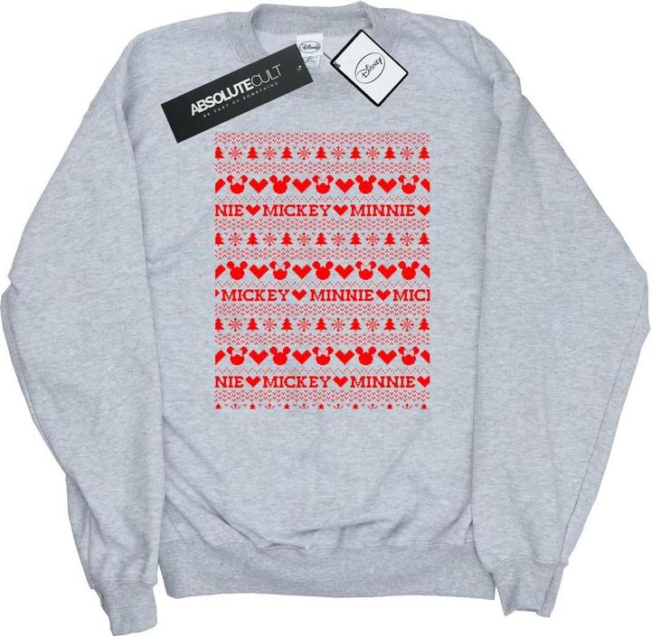 Disney Mickey And Minnie Christmas Fair Isle Sweatshirt (L)