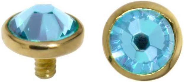 Bijouteria Dermal-Anchor Aufsatz (Gold 18K, Kristall)