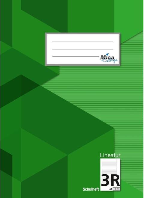 Actual product image MICA College Exercise book - DIN A4 - ruler size 3R - ruled with margin - 16 sheets (A4, Lined)