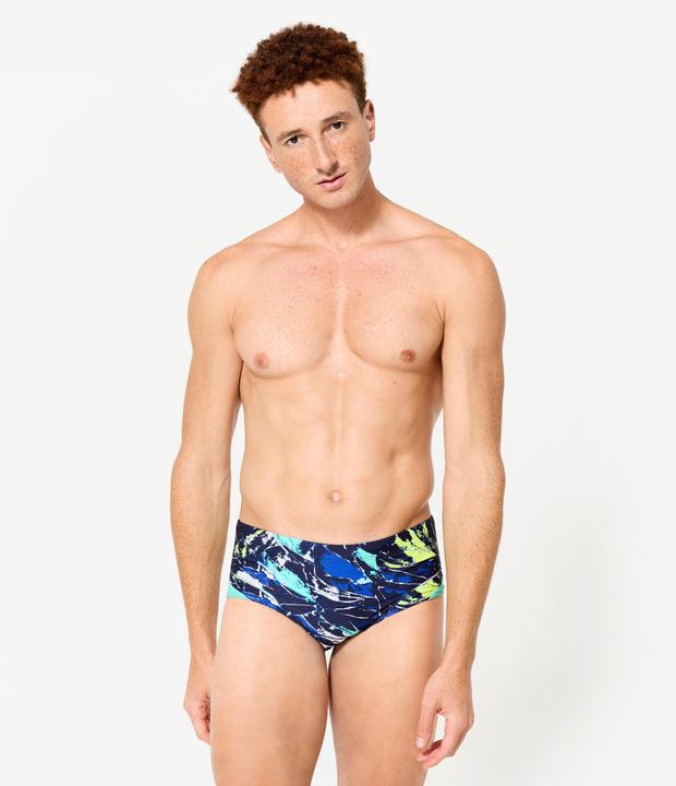 Actual product image Nabaiji Badehose Slip Herren Kastenform - 900 Motu blau/grün (XL)