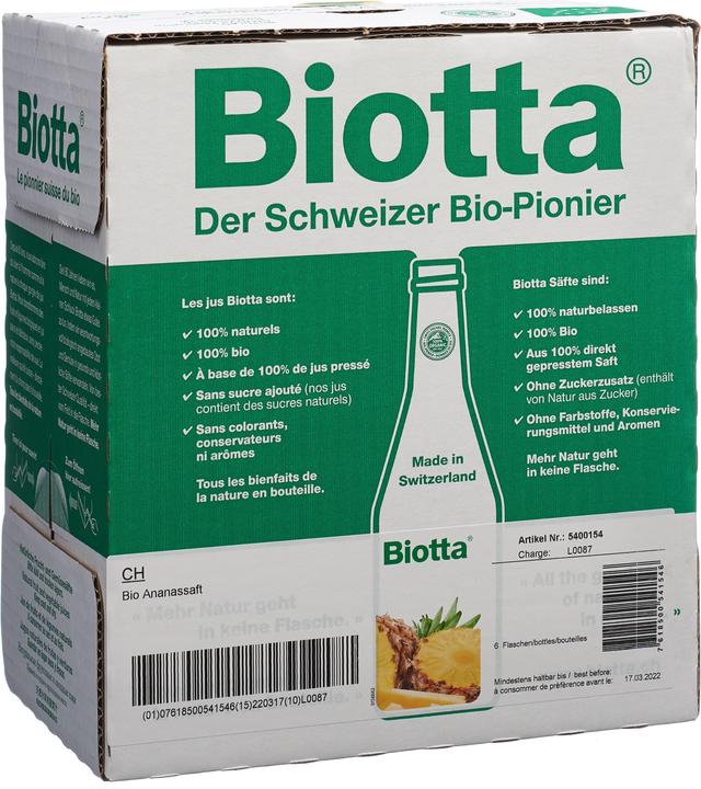 Immagine prodotto Biotta Ananas (6 x 50 cl)