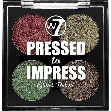 Actual product image W7 Pressed to Impress Glitter Compact Eyeshadow Palette - In Vogue (In Vogue)